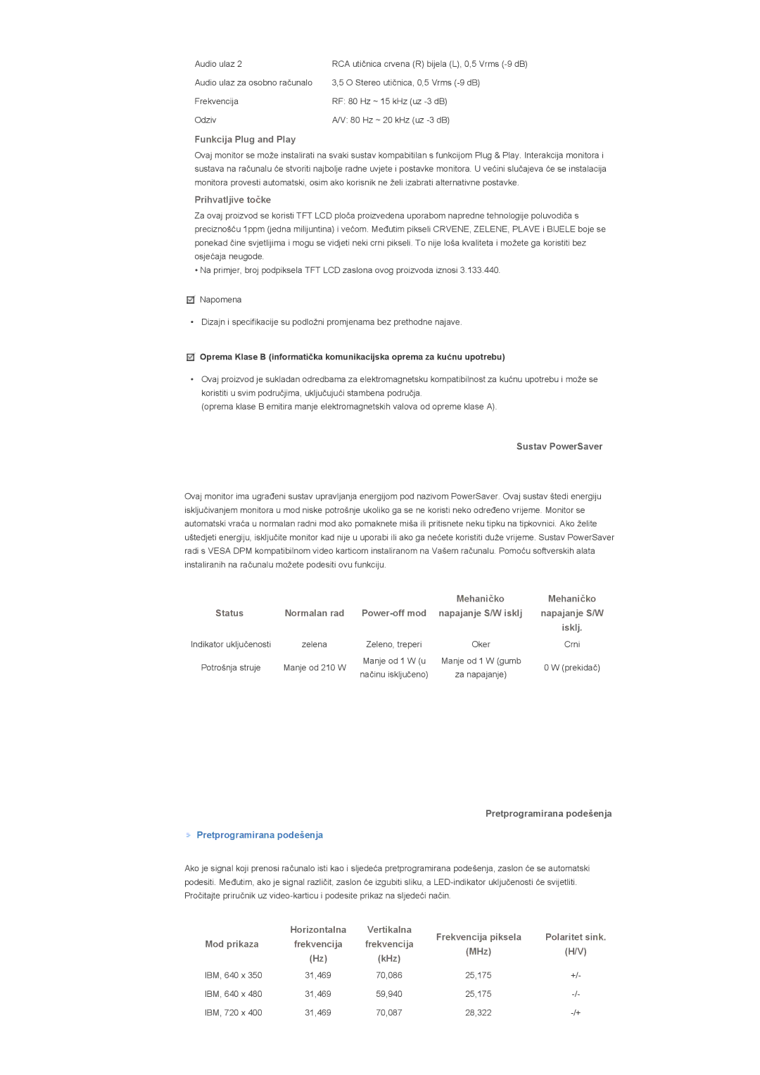 Samsung LS40BHPNS/EDC, LS40BHPNSF/EDC, LS46BHZNS/EDC, LS46BHTNS/EDC, LS40BHTNS/EDC, LS40BHYNS/EDC manual IBM, 640 x 31,469 