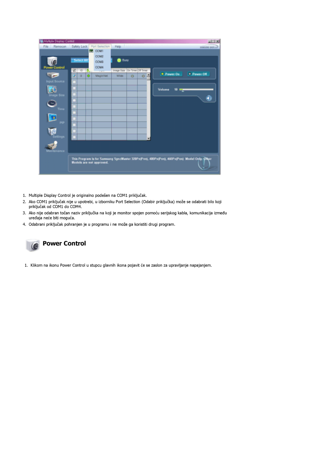 Samsung LS40BHTNS/EDC, LS40BHPNSF/EDC, LS40BHPNS/EDC, LS46BHZNS/EDC, LS46BHTNS/EDC, LS40BHYNS/EDC manual Power Control 