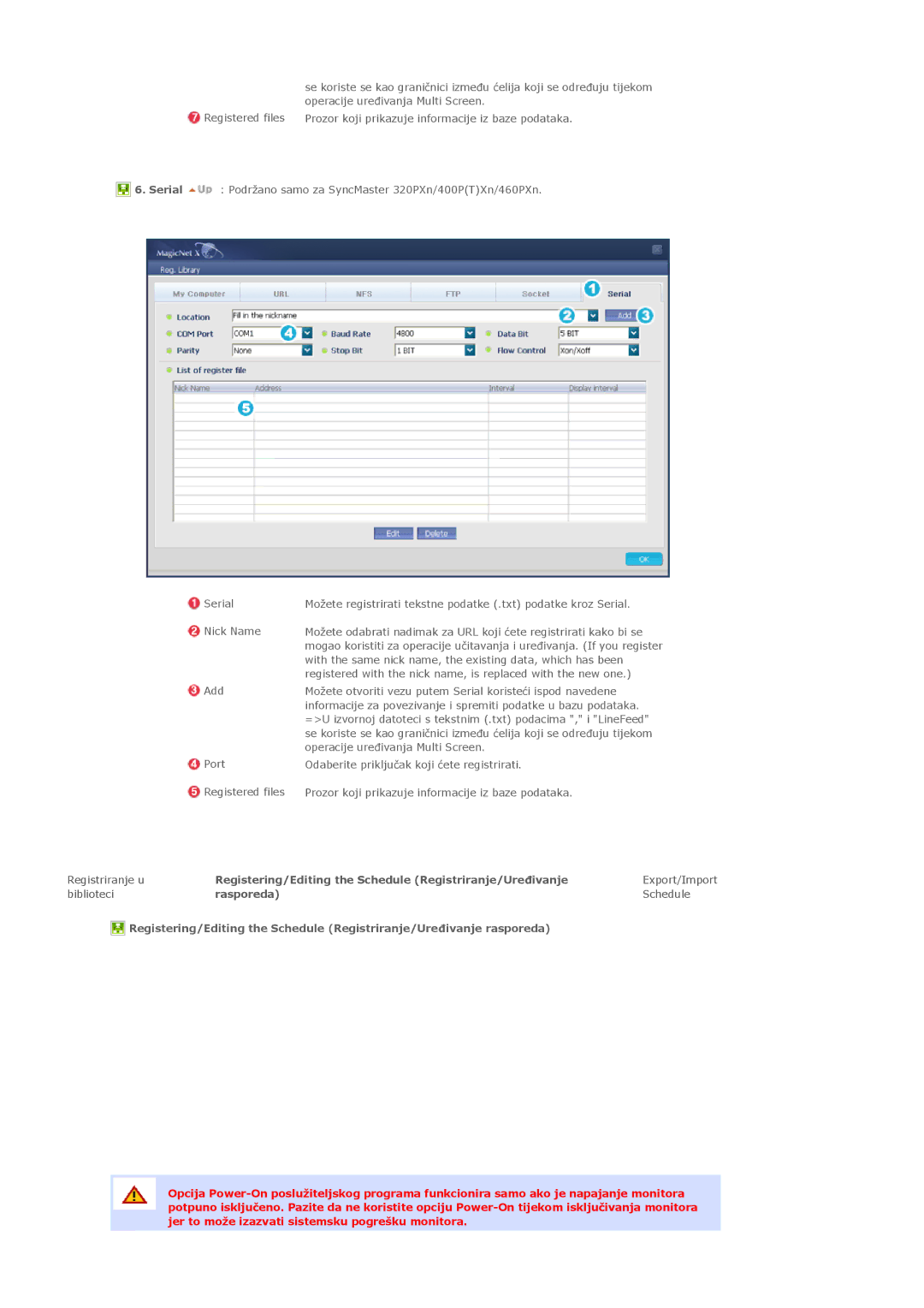 Samsung LS40BHYNS/EDC, LS40BHPNSF/EDC, LS40BHPNS/EDC manual Registering/Editing the Schedule Registriranje/Ureÿivanje 