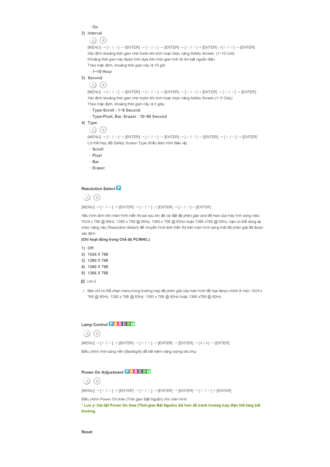 Samsung LS40BHTNB/XSA manual Interval, ~10 Hour Second, Type-Scroll 1~5 Second Type-Pixel, Bar, Eraser 10~50 Second 