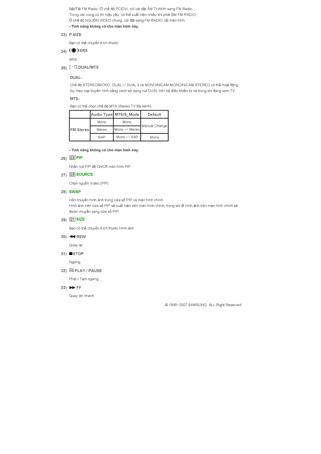 Samsung LS40BHTNB/XSA manual DUAL/MTS Dual 