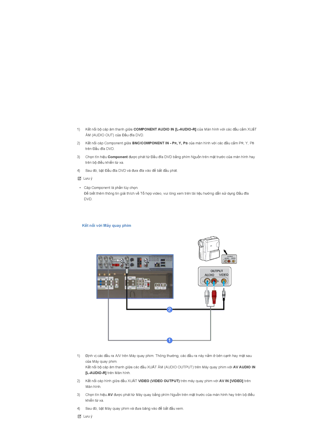 Samsung LS40BHTNB/XSA manual KӃt nӕi vӟi Máy quay phim 