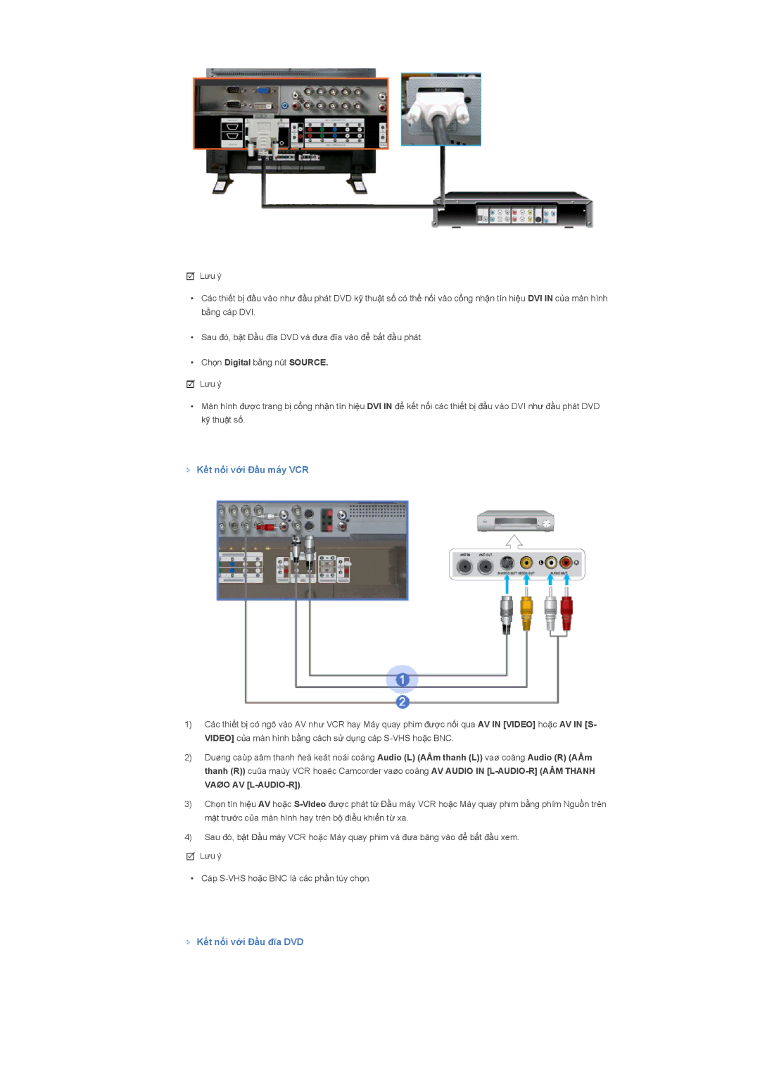 Samsung LS40BHTNB/XSA manual KӃt nӕi vӟi Ĉҫu máy VCR 