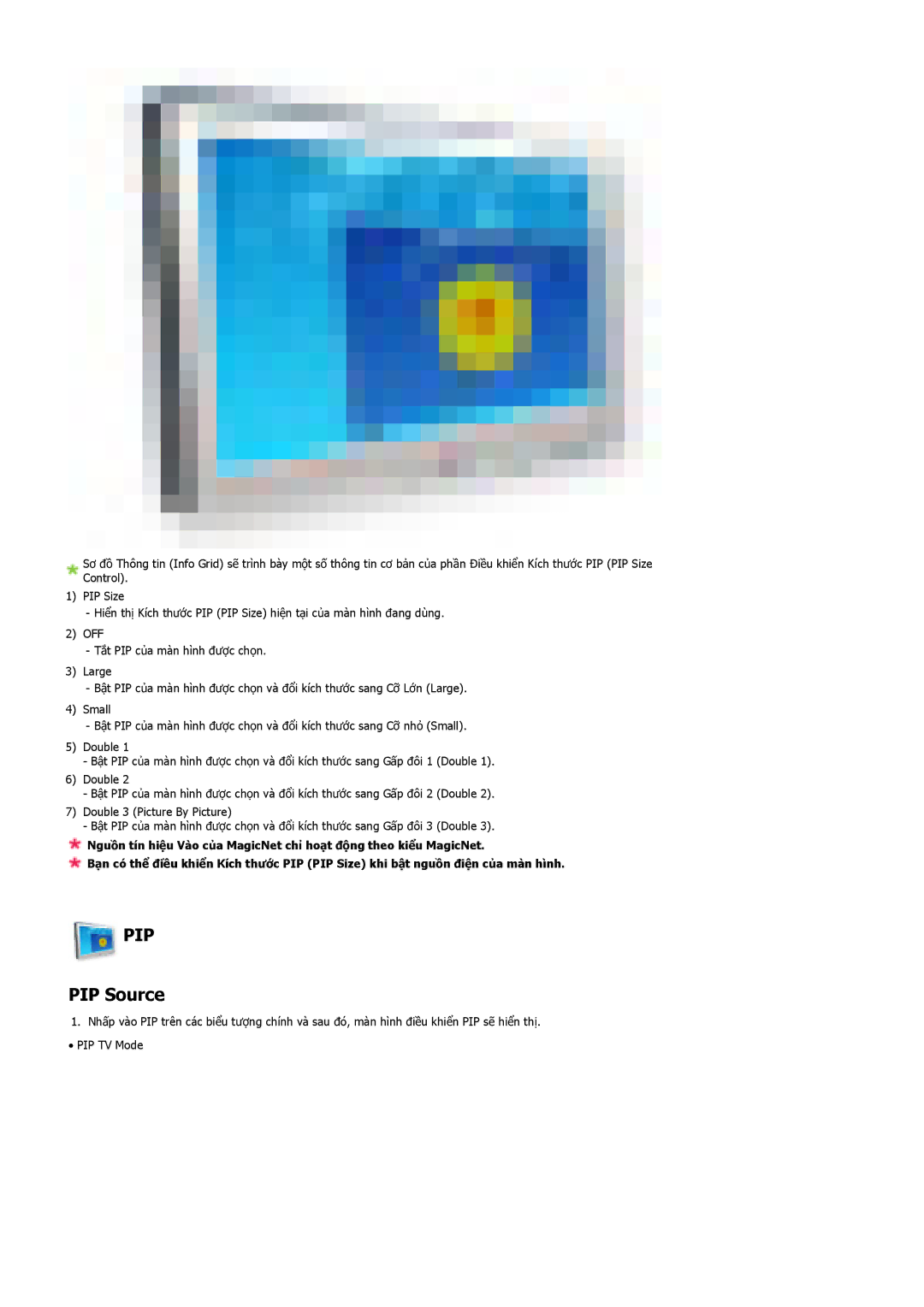 Samsung LS40BHTNB/XSA manual PIP Source 