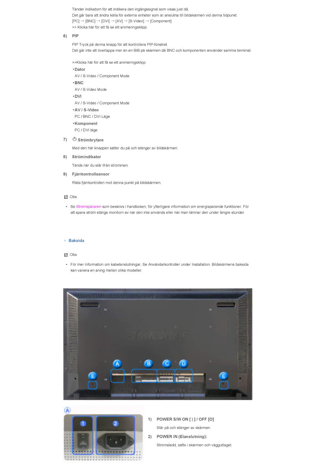 Samsung LS46BHZNS/EDC, LS46BHPNS/EDC, LS40BHPNS/EDC, LS46BHTNS/EDC, LS40BHTNS/EDC, LS40BHYNS/EDC, LS40BHRNS/EDC manual Bnc 