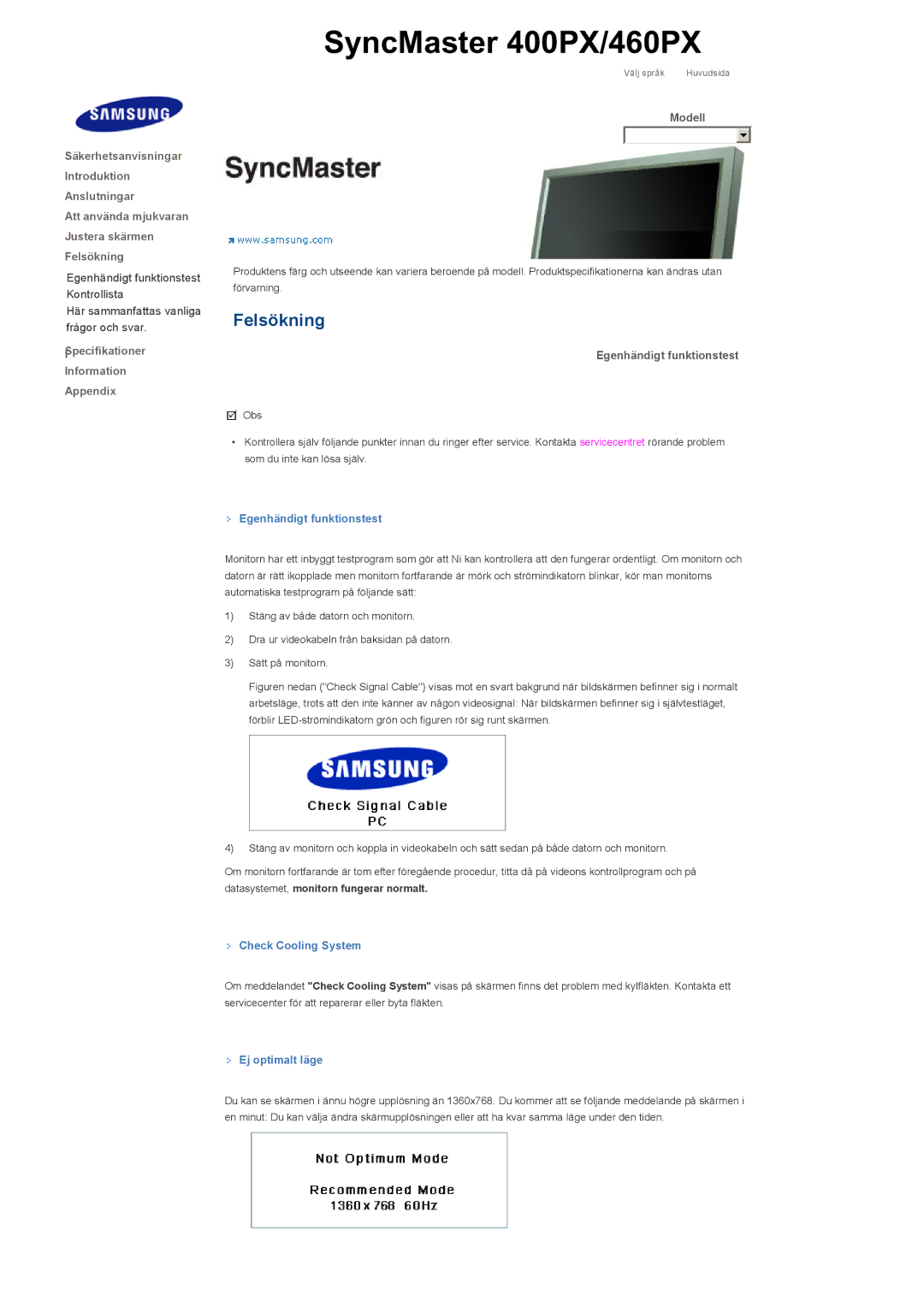 Samsung LS40BHPNS/EDC, LS46BHPNS/EDC, LS46BHZNS/EDC, LS46BHTNS/EDC, LS40BHTNS/EDC, LS40BHYNS/EDC manual SyncMaster 400PX/460PX 