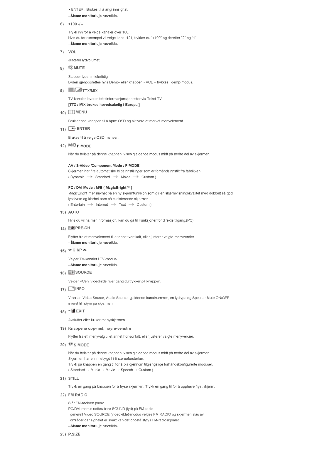 Samsung LS40BHYNS/EDC, LS46BHPNS/EDC, LS40BHPNS/EDC, LS46BHZNS/EDC, LS46BHTNS/EDC manual AV / S-Video /Component Mode P.MODE 