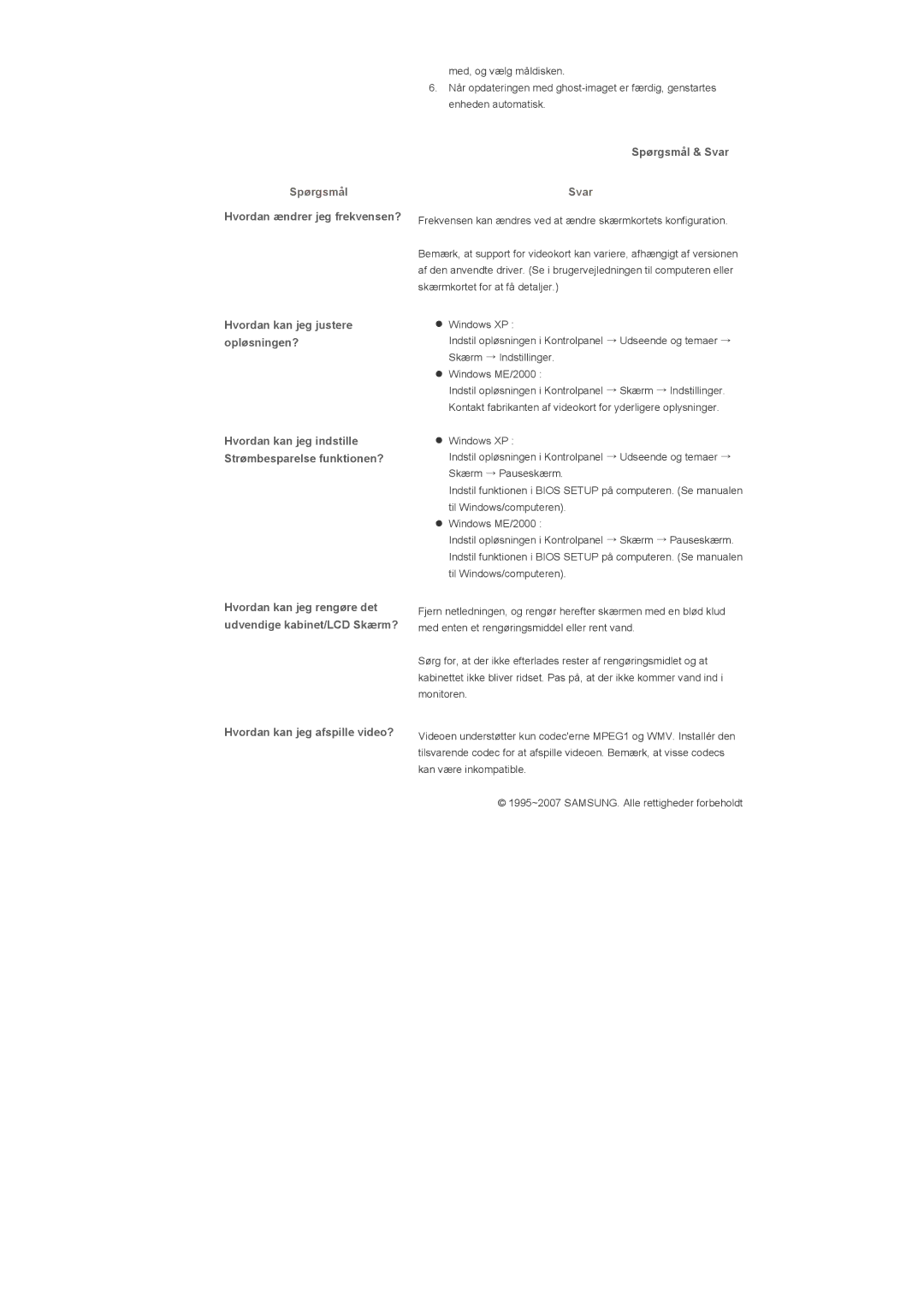 Samsung LS40BHPNS/EDC, LS46BHPNS/EDC, LS46BHZNS/EDC, LS46BHTNS/EDC, LS40BHTNS/EDC manual Svar, Hvordan kan jeg afspille video? 