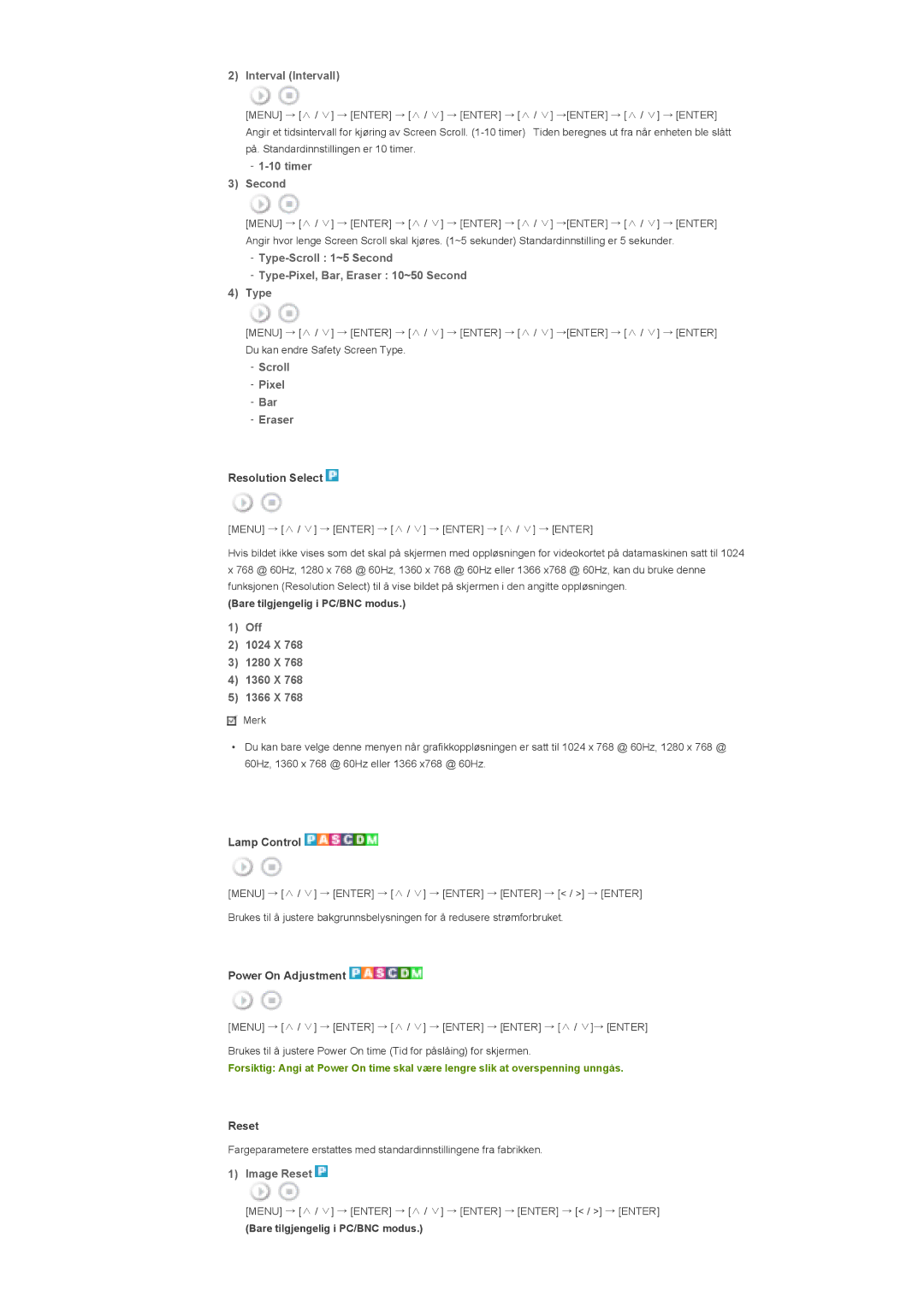 Samsung LS40BHPNS/EDC manual Interval Intervall, Timer Second, Type-Scroll 1~5 Second Type-Pixel, Bar, Eraser 10~50 Second 