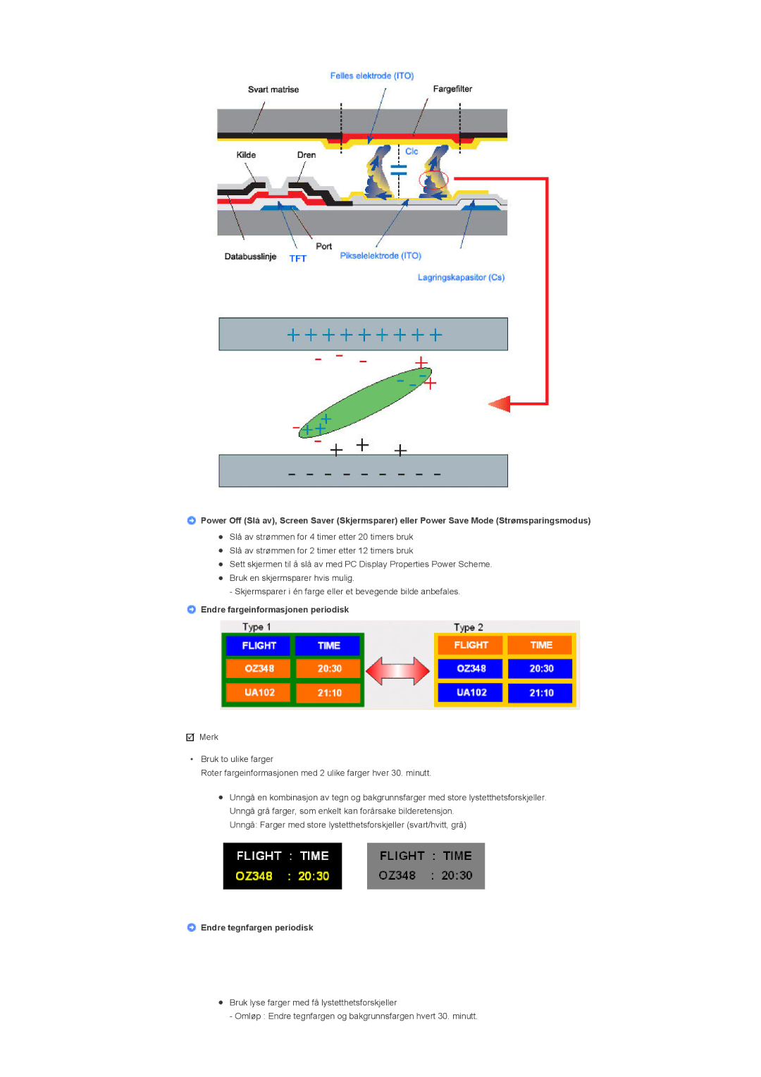 Samsung LS46BHYNS/EDC, LS46BHPNS/EDC, LS40BHPNS/EDC, LS46BHZNS/EDC, LS46BHTNS/EDC manual Endre fargeinformasjonen periodisk 