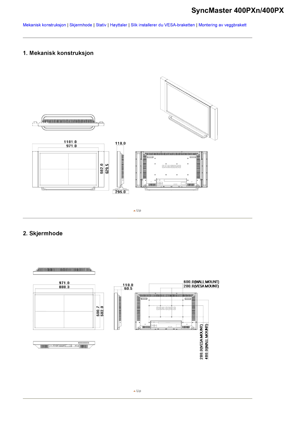 Samsung LS40BHZNS/EDC, LS46BHPNS/EDC, LS40BHPNS/EDC, LS46BHZNS/EDC, LS46BHTNS/EDC, LS40BHTNS/EDC manual SyncMaster 400PXn/400PX 