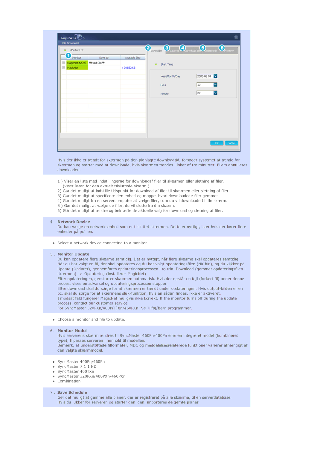 Samsung LS46BHYNS/EDC, LS46BHPNS/EDC, LS40BHPNS/EDC manual Network Device, Monitor Update, Monitor Model, Save Schedule 