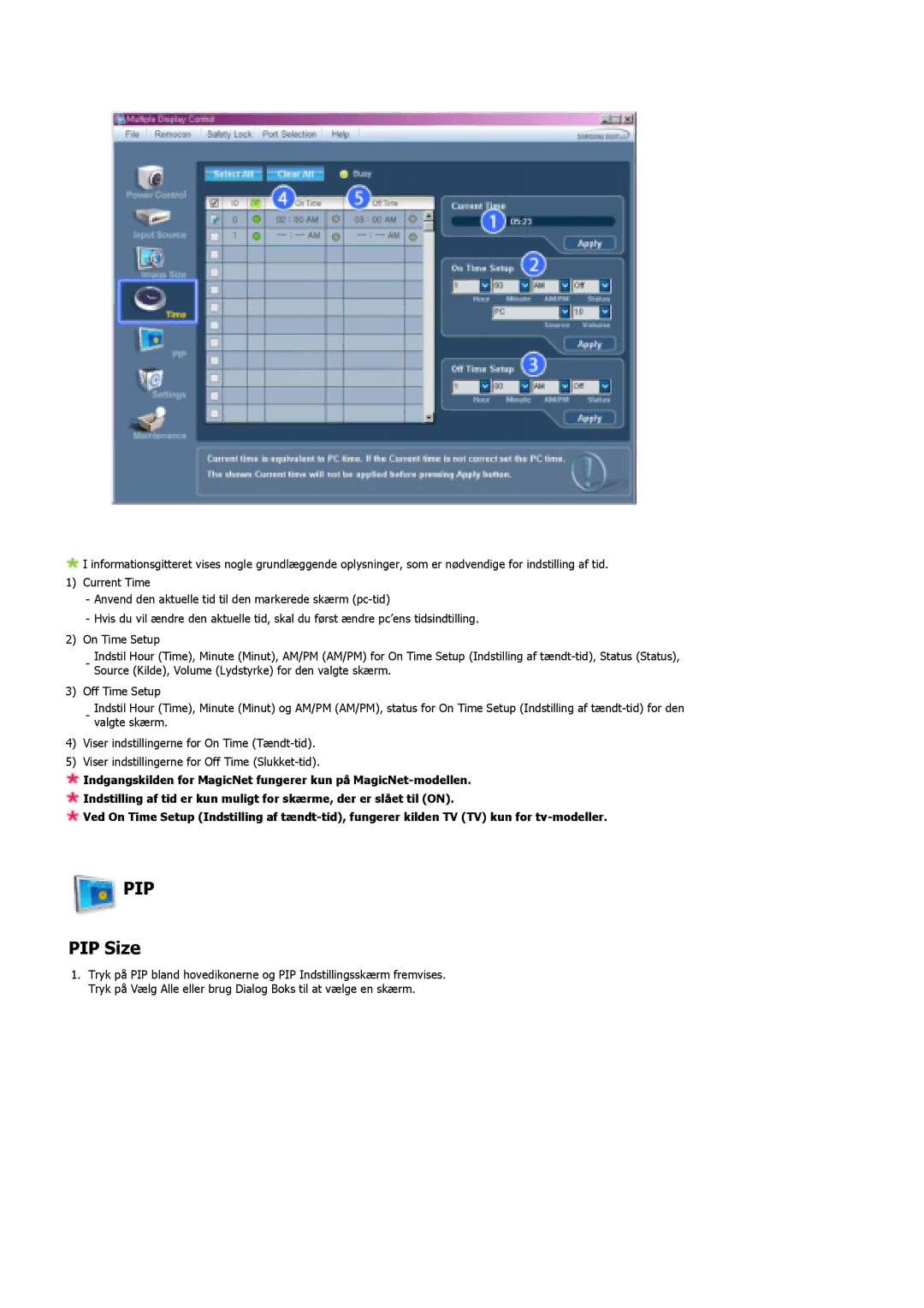 Samsung LS46BHZNS/EDC, LS46BHPNS/EDC, LS40BHPNS/EDC, LS46BHTNS/EDC, LS40BHTNS/EDC, LS40BHYNS/EDC, LS40BHRNS/EDC Pip, PIP Size 