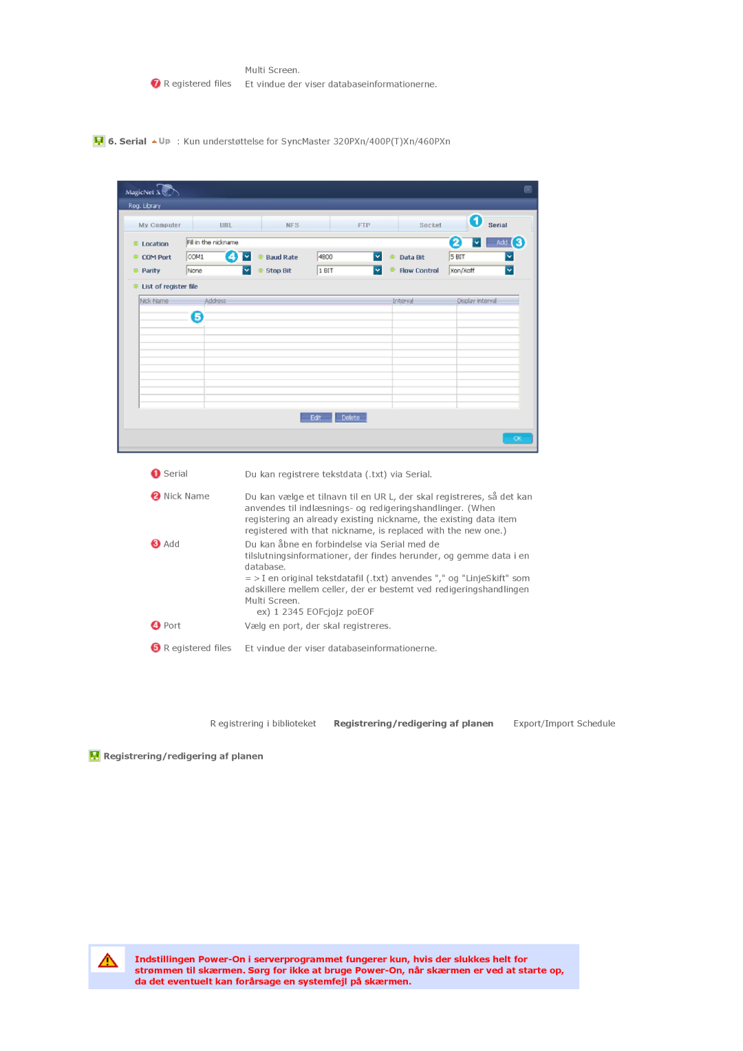 Samsung LS46BHTNS/EDC, LS46BHPNS/EDC, LS40BHPNS/EDC, LS46BHZNS/EDC, LS40BHTNS/EDC manual Registrering/redigering af planen 