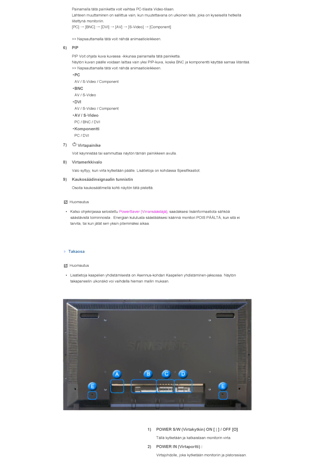 Samsung LS46BHZNS/EDC, LS46BHPNS/EDC, LS40BHPNS/EDC, LS46BHTNS/EDC, LS40BHTNS/EDC, LS40BHYNS/EDC, LS40BHRNS/EDC manual Bnc 