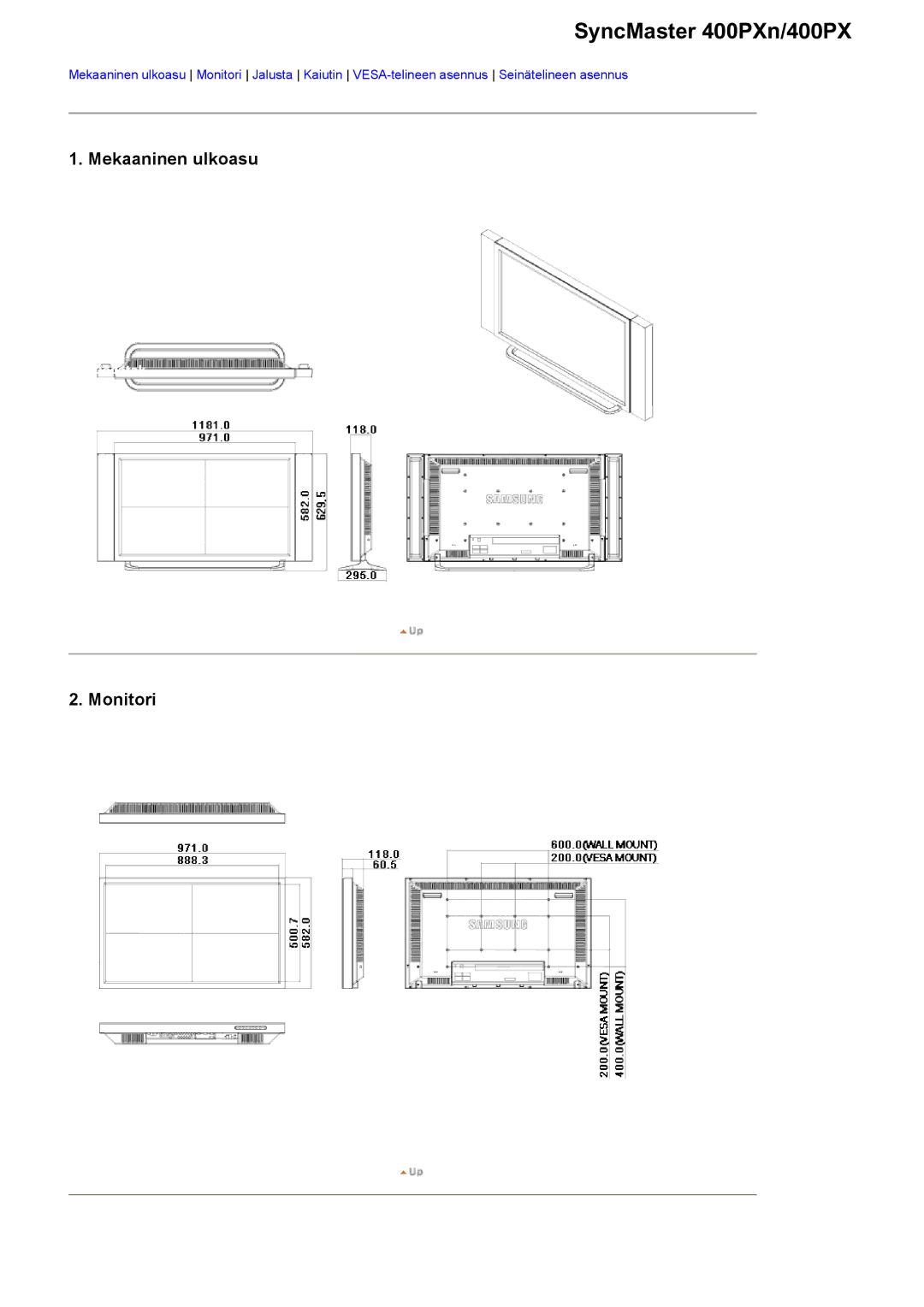 Samsung LS40BHZNS/EDC, LS46BHPNS/EDC, LS40BHPNS/EDC, LS46BHZNS/EDC, LS46BHTNS/EDC, LS40BHTNS/EDC manual SyncMaster 400PXn/400PX 