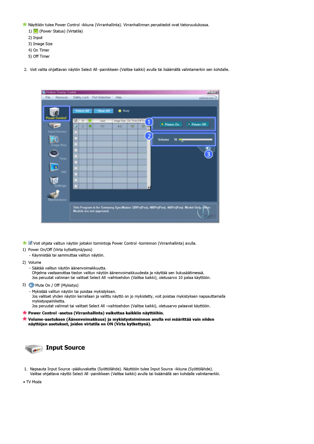 Samsung LS40BHYNS/EDC, LS46BHPNS/EDC, LS40BHPNS/EDC, LS46BHZNS/EDC, LS46BHTNS/EDC, LS40BHTNS/EDC, LS40BHRNS/EDC Input Source 