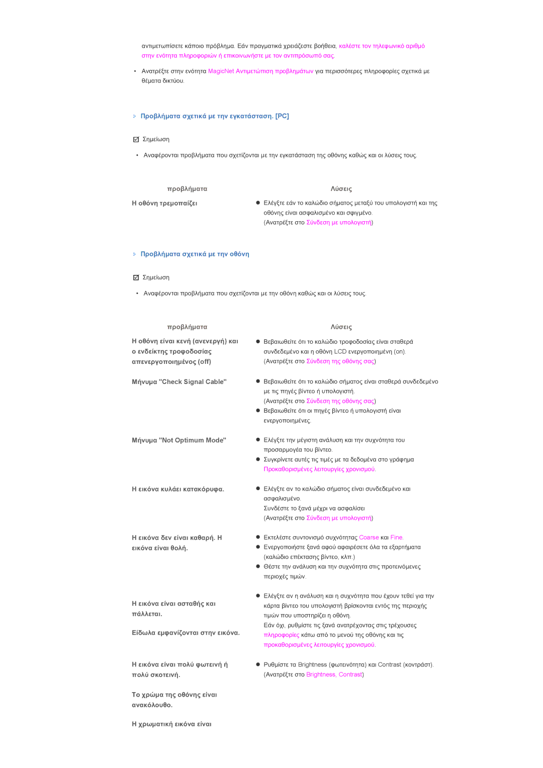 Samsung LS46BHPNS/EDC manual ȆȡȠȕȜȒȝĮĲĮ ıȤİĲȚțȐ ȝİ ĲȘȞ İȖțĮĲȐıĲĮıȘ. PC, ȠșȩȞȘ ĲȡİȝȠʌĮȓȗİȚ, ȆȡȠȕȜȒȝĮĲĮ ıȤİĲȚțȐ ȝİ ĲȘȞ ȠșȩȞȘ 