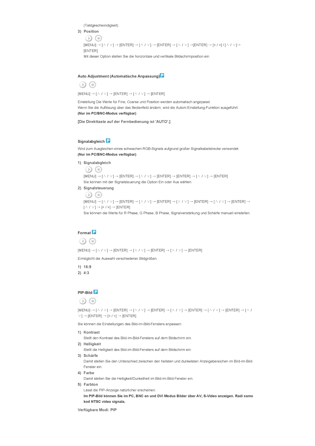 Samsung LS46BHYNBF/EDC, LS46BHTNBF/EDC, LS46BHPNS/EDC, LS40BHTNB/EDC, LS40BHYNSF/EDC, LS46BHYNSF/EDC manual Taktgeschwindigkeit 