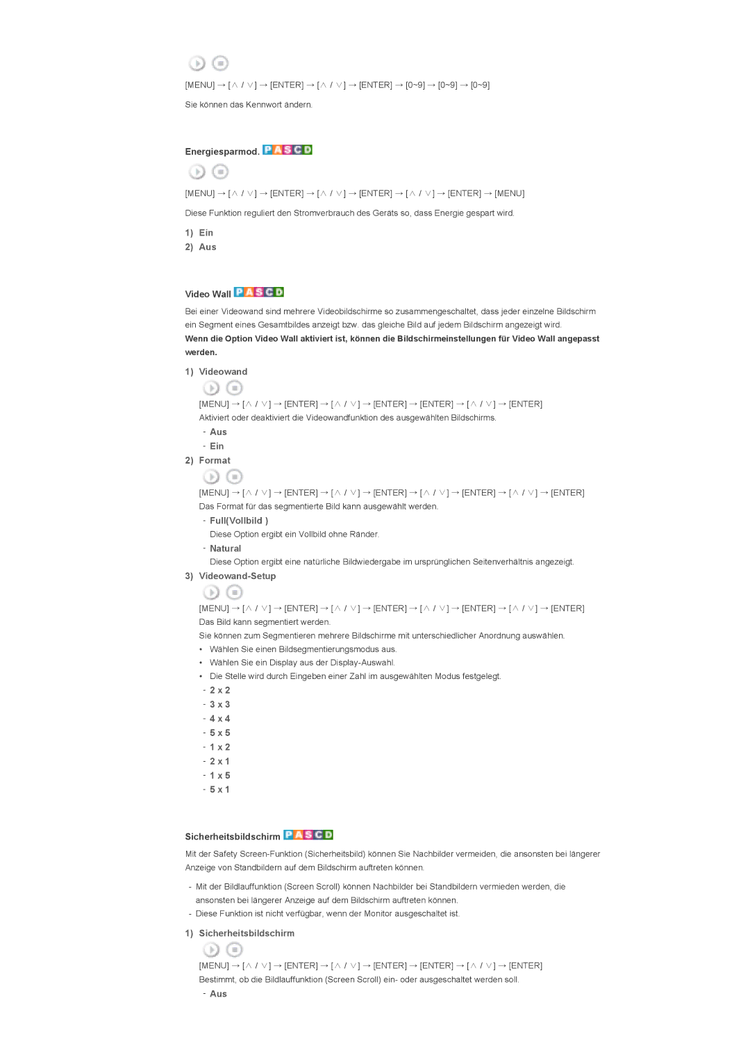 Samsung LS40BHVNS/EDC, LS46BHTNBF/EDC, LS46BHYNBF/EDC, LS46BHPNS/EDC, LS40BHTNB/EDC, LS40BHYNSF/EDC, LS46BHYNSF/EDC Ein Aus 