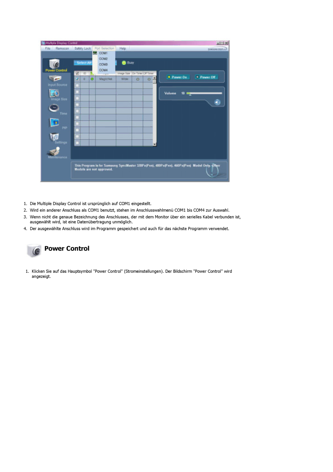 Samsung LS40BHRNS/EDC, LS46BHTNBF/EDC, LS46BHYNBF/EDC, LS46BHPNS/EDC, LS40BHTNB/EDC, LS40BHYNSF/EDC manual Power Control 