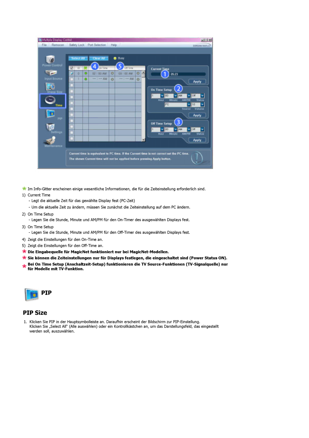 Samsung LS40BHTNB/EDC, LS46BHTNBF/EDC, LS46BHYNBF/EDC, LS46BHPNS/EDC, LS40BHYNSF/EDC, LS46BHYNSF/EDC manual Pip, PIP Size 