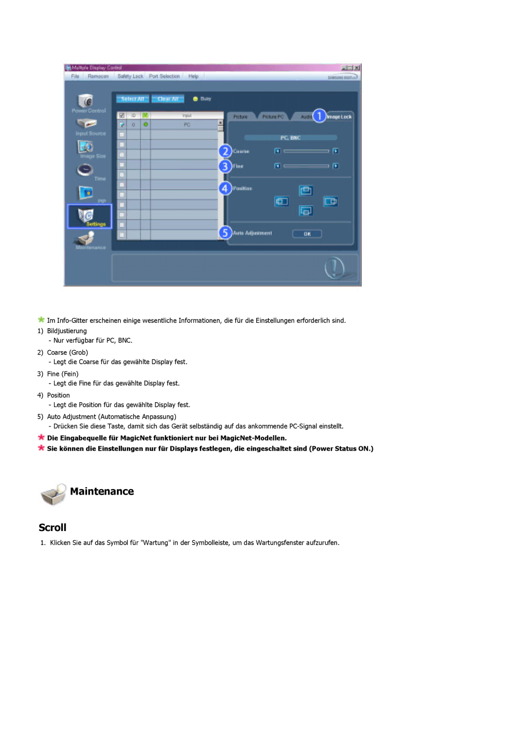 Samsung LS46BHTNS/EDC, LS46BHTNBF/EDC, LS46BHYNBF/EDC, LS46BHPNS/EDC, LS40BHTNB/EDC, LS40BHYNSF/EDC manual Maintenance Scroll 