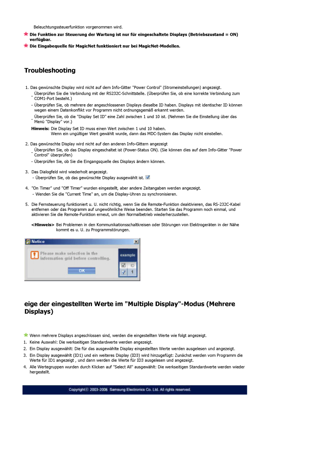 Samsung LS40BHZNS/EDC, LS46BHTNBF/EDC, LS46BHYNBF/EDC, LS46BHPNS/EDC, LS40BHTNB/EDC, LS40BHYNSF/EDC manual Troubleshooting 