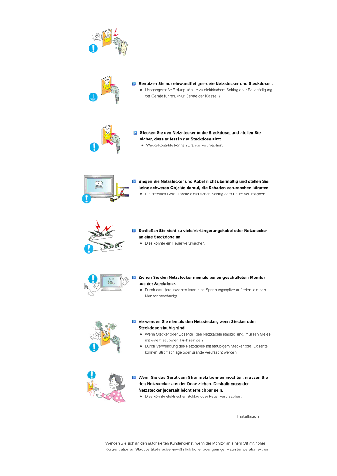 Samsung LS40BPPNS/EDC, LS46BPPNB/EDC, LS40BPPNB/EDC, LS46BPPNS/EDC manual Installation 