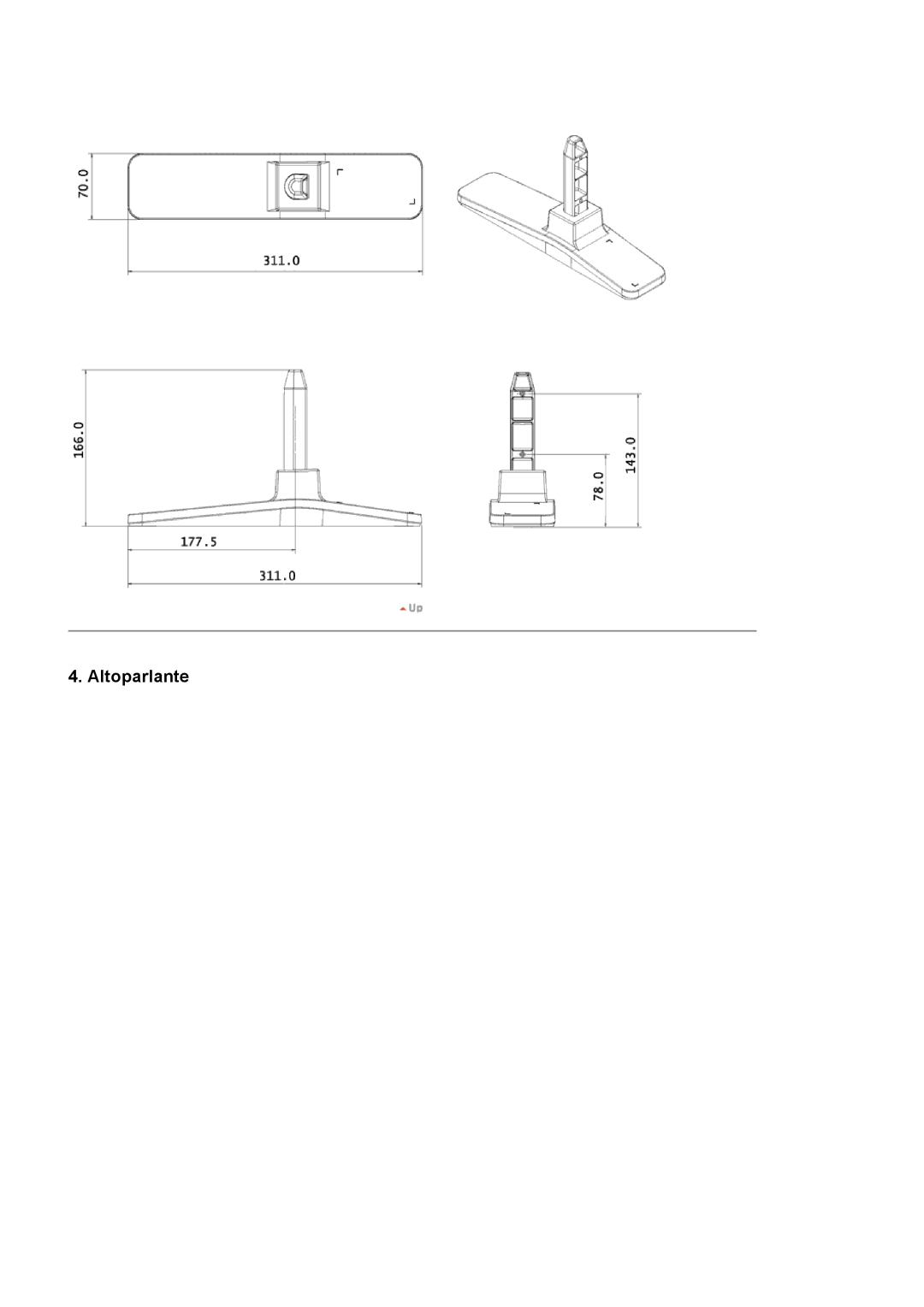 Samsung LS40BPPNB/EDC, LS46BPPNB/EDC, LS46BPPNS/EDC, LS40BPPNS/EDC manual Altoparlante 