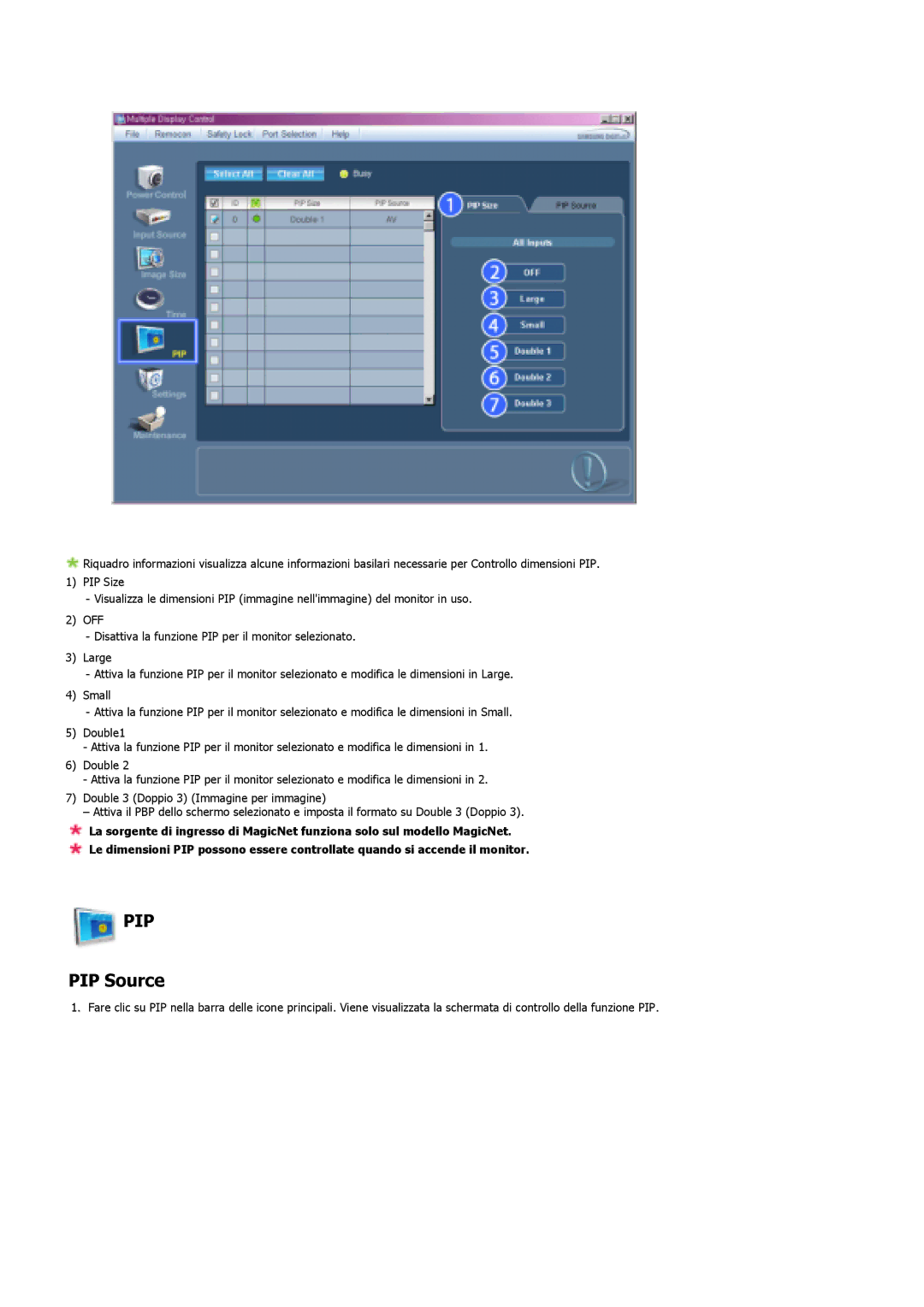 Samsung LS46BPPNB/EDC, LS40BPPNB/EDC, LS46BPPNS/EDC, LS40BPPNS/EDC manual PIP Source 