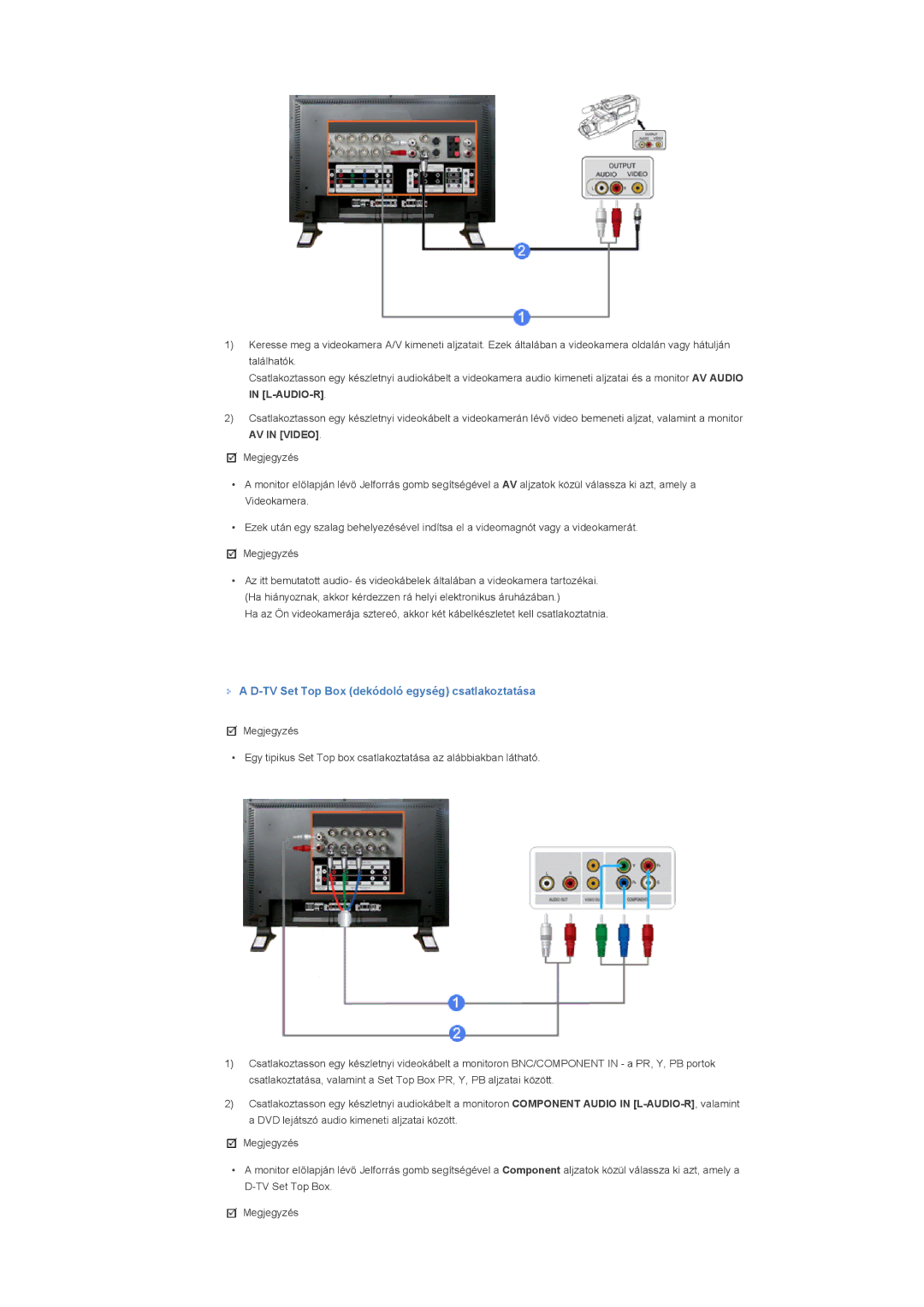 Samsung LS46BPPNS/EDC, LS46BPPNB/EDC, LS40BPPNB/EDC, LS40BPPNS/EDC manual TV Set Top Box dekódoló egység csatlakoztatása 