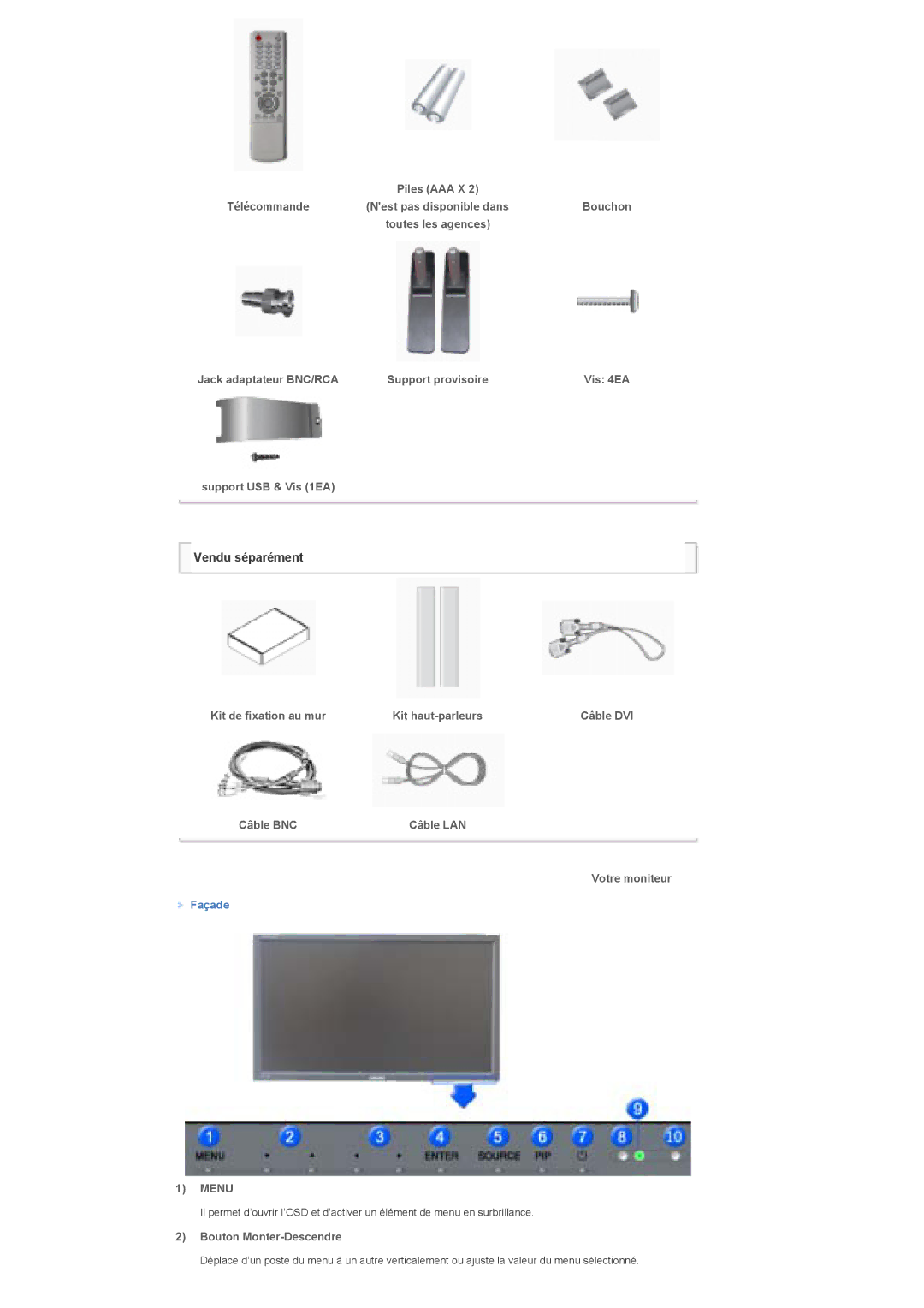 Samsung LS46BPTNB/EDC, LS46BPTNS/EDC, LS40BPTNB/EDC, LS40BPTNS/EDC manual Menu 