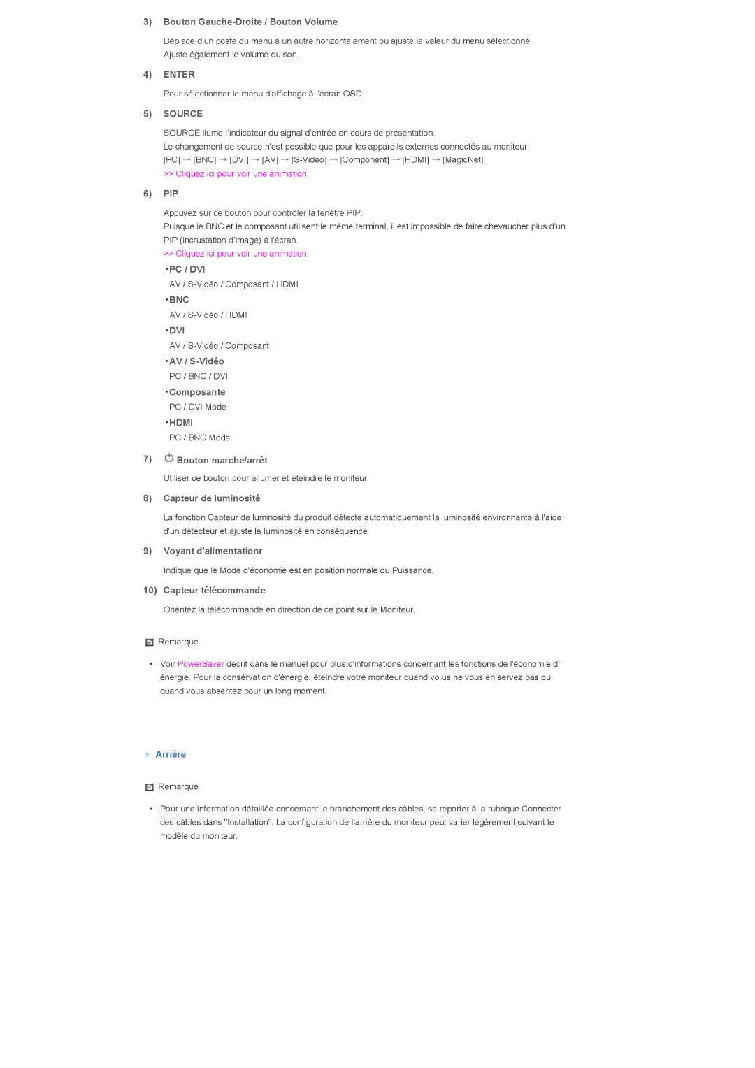 Samsung LS46BPTNS/EDC, LS40BPTNB/EDC, LS40BPTNS/EDC, LS46BPTNB/EDC manual Enter, Source, Bnc, Dvi, Hdmi 