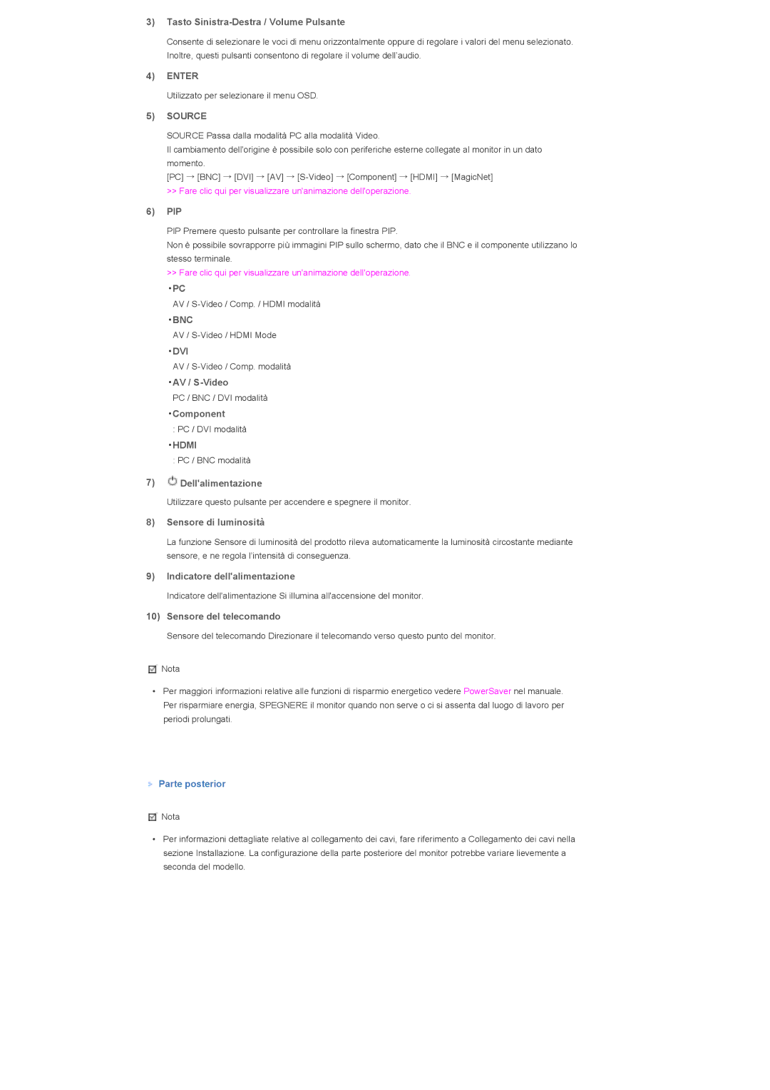 Samsung LS46BPTNS/EDC, LS40BPTNB/EDC, LS40BPTNS/EDC, LS46BPTNB/EDC manual Enter, Source, Bnc, Dvi, Hdmi 