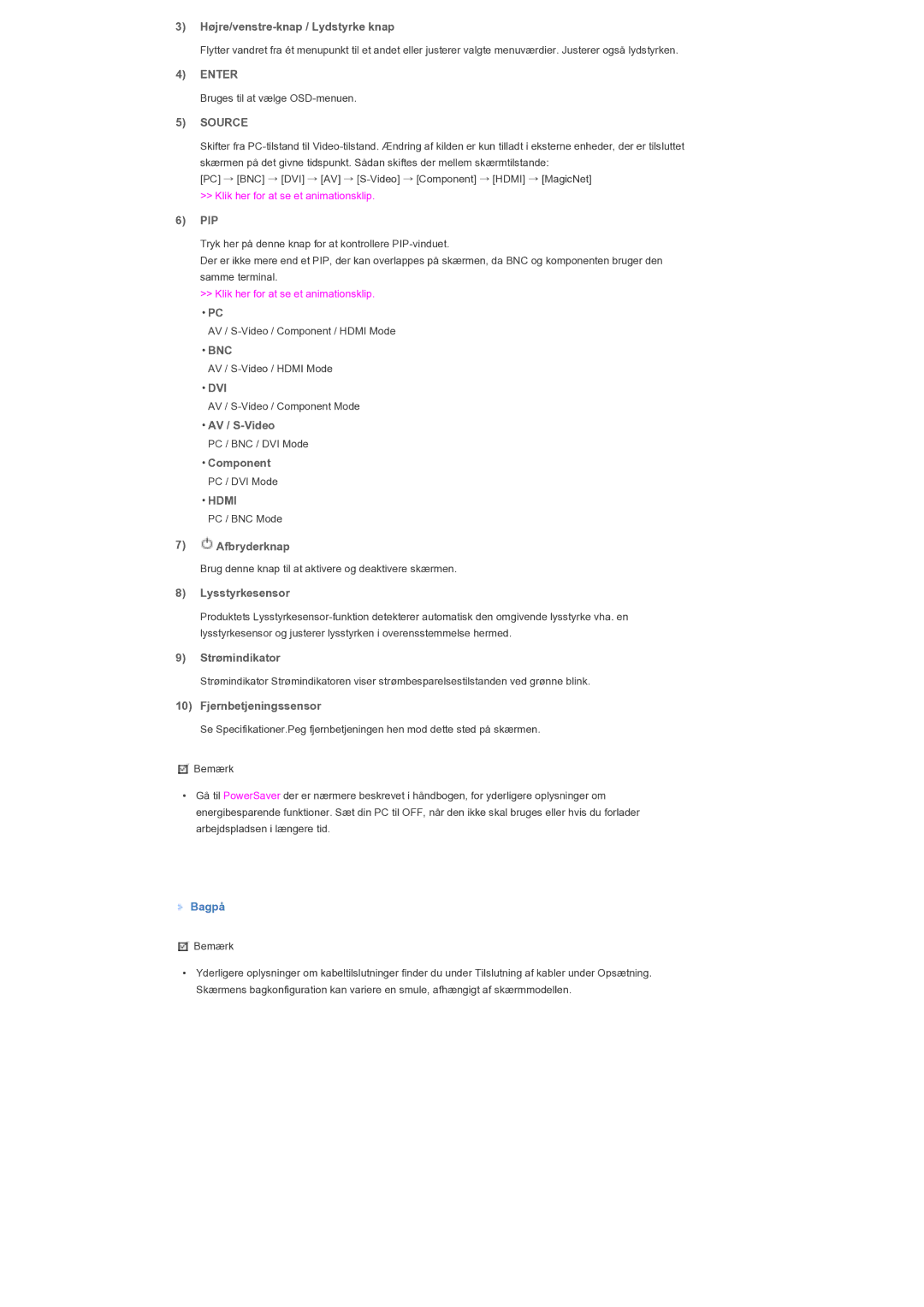 Samsung LS40BPTNB/EDC, LS46BPTNS/EDC, LS46BPTNB/EDC manual Enter, Source, Bnc, Dvi, Hdmi 