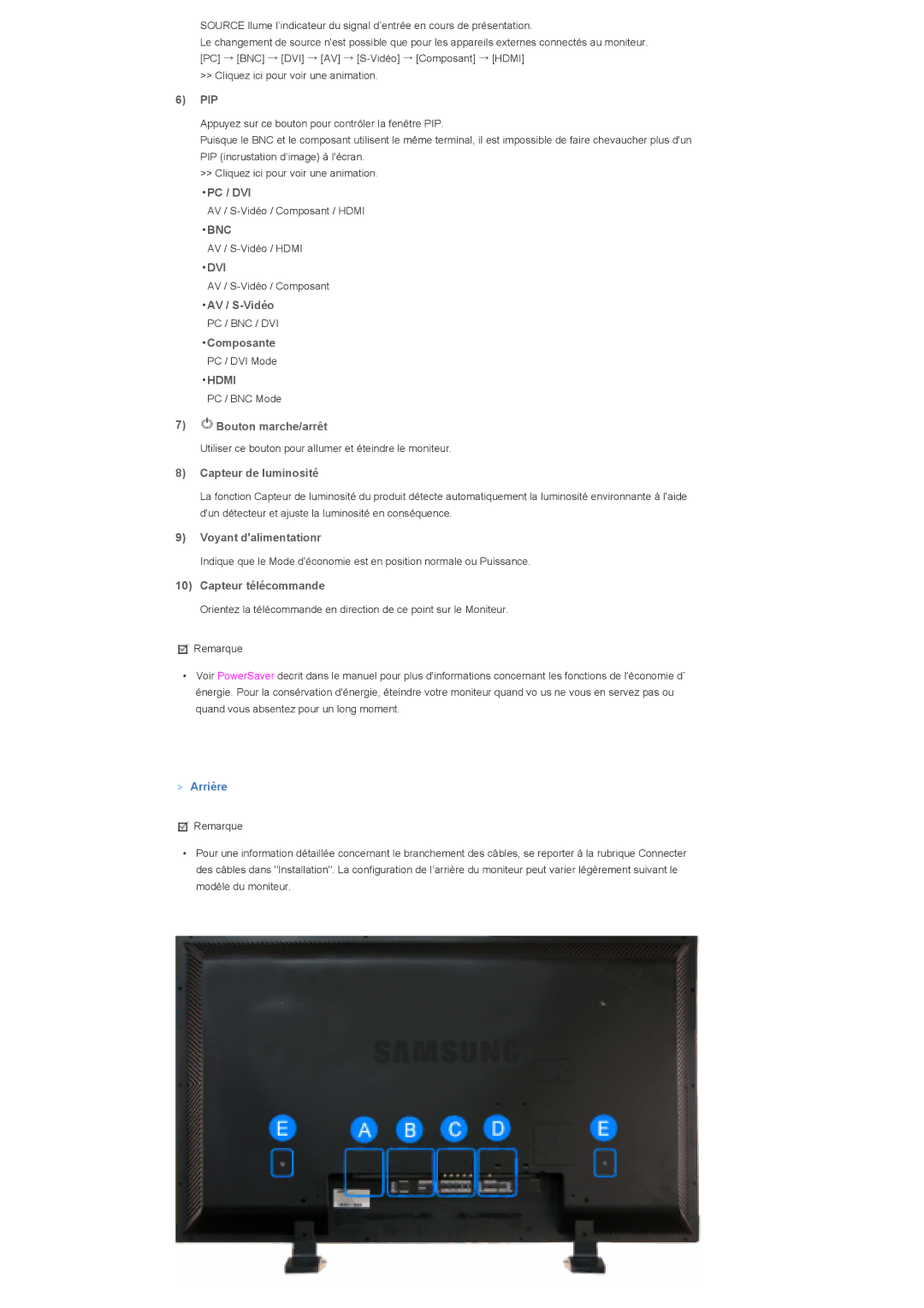 Samsung LS46BPPNS/EDC, LS46BPTNS/EDC, LS46BPPNB/EDC, LS40BPPNB/EDC, LS46BPTNB/EDC, LS40BPPNS/EDC manual Bnc, Dvi, Hdmi 