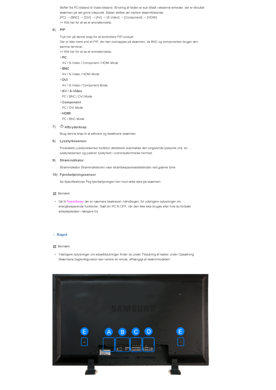 Samsung LS46BPPNS/EDC, LS46BPTNS/EDC, LS46BPPNB/EDC, LS40BPPNB/EDC, LS46BPTNB/EDC, LS40BPPNS/EDC manual Bnc, Dvi, Hdmi 