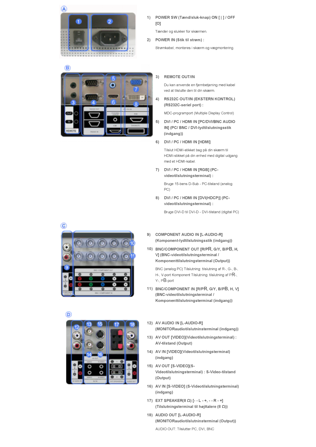 Samsung LS40BPPNS/EDC, LS46BPTNS/EDC, LS46BPPNB/EDC, LS40BPPNB/EDC, LS46BPTNB/EDC manual Remote OUT/IN, DVI / PC / Hdmi in Hdmi 