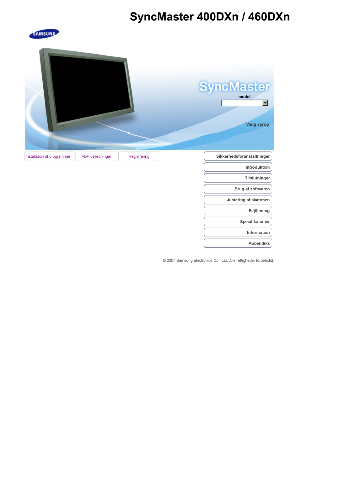 Samsung LH46MSTABB/EN, LH40MSTABB/EN, LH46MWTLBN/EN, LS46BPTNS/XSJ manual LCD Monitor, SyncMaster 400UXn,460UXn 