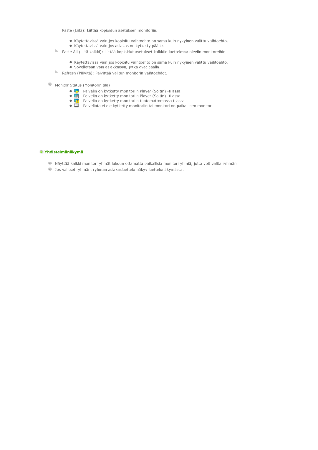 Samsung LS40BPTNB/EDC, LS46BPTNS/EDC, LS46BPPNB/EDC, LS40BPPNB/EDC, LS46BPTNB/EDC, LS46BPPNS/EDC manual Yhdistelmänäkymä 