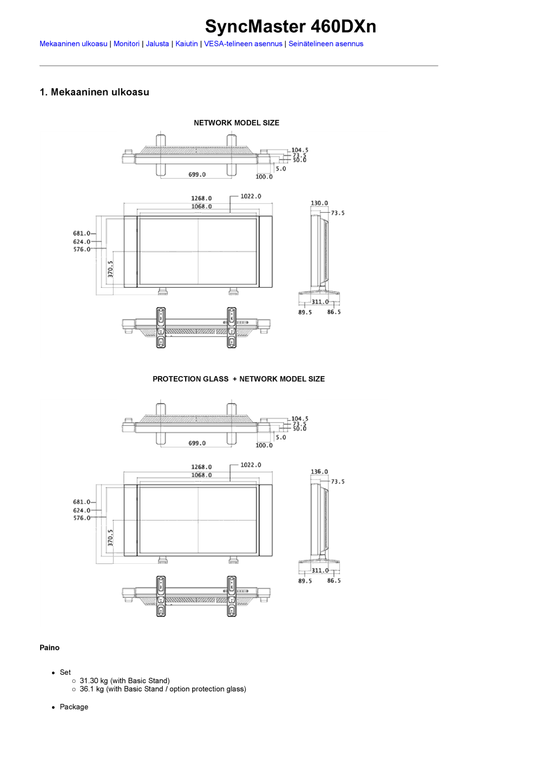 Samsung LS46BPPNS/EDC, LS46BPTNS/EDC, LS46BPPNB/EDC, LS40BPTNB/EDC, LS40BPPNB/EDC, LS46BPTNB/EDC manual SyncMaster 460DXn 