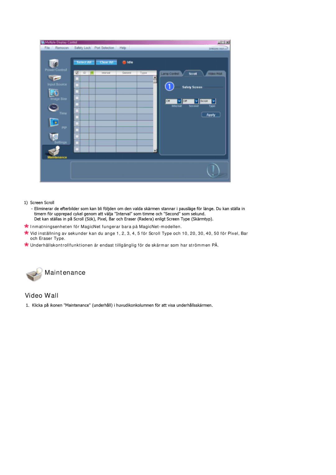 Samsung LS40BPTNB/EDC, LS46BPTNS/EDC, LS46BPPNB/EDC, LS40BPPNB/EDC, LS46BPTNB/EDC, LS46BPPNS/EDC manual Maintenance Video Wall 