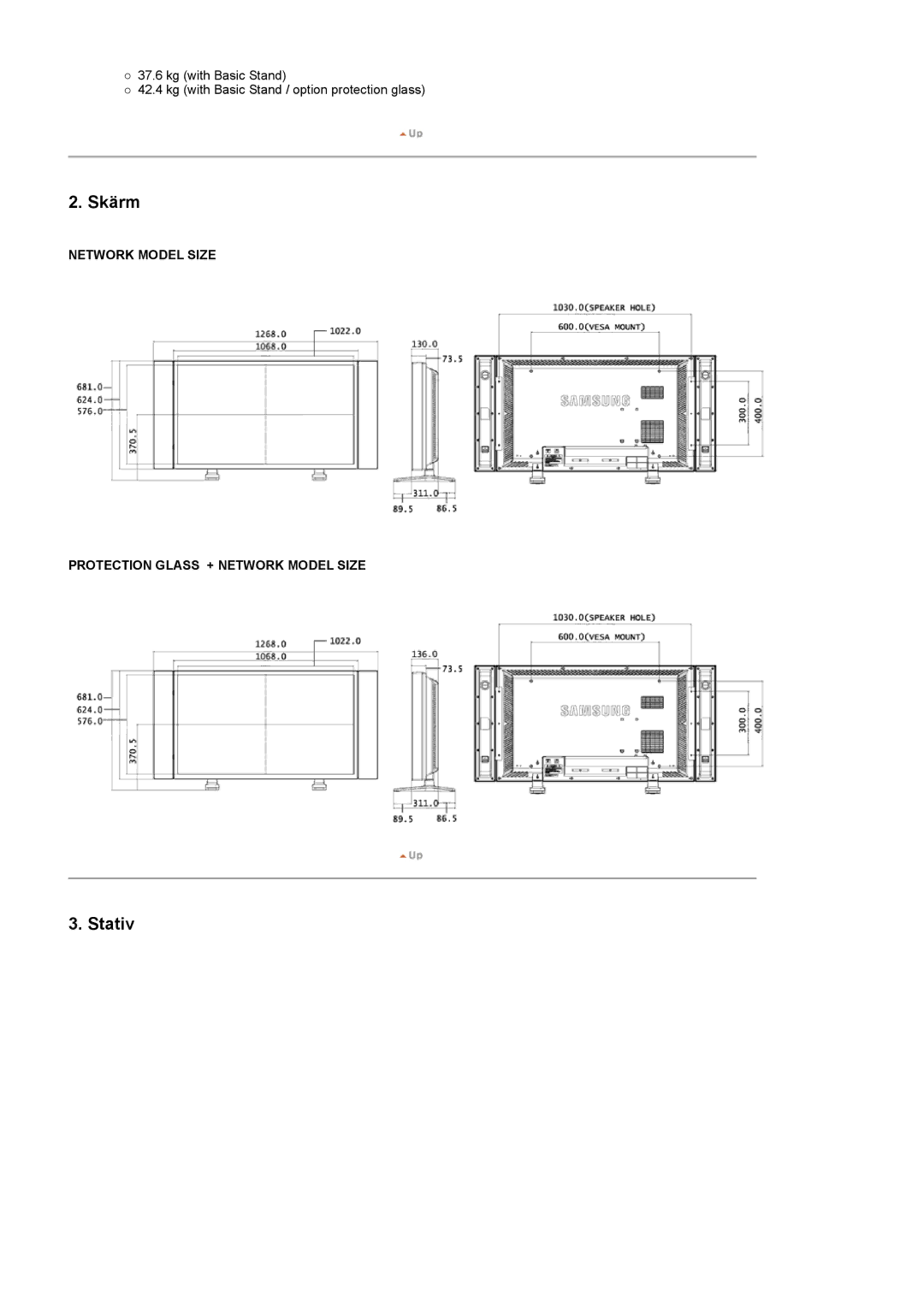 Samsung LS46BPPNS/EDC, LS46BPTNS/EDC, LS46BPPNB/EDC, LS40BPTNB/EDC, LS40BPPNB/EDC, LS46BPTNB/EDC, LS40BPPNS/EDC manual Skärm 