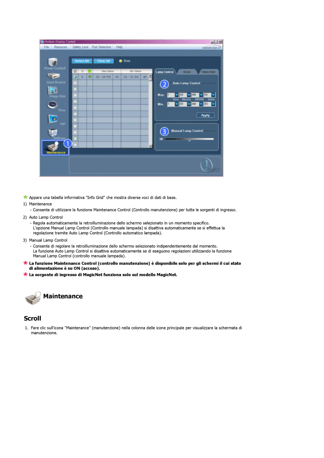 Samsung LS40BPPNB/EDC, LS46BPTNS/EDC, LS46BPPNB/EDC, LS40BPTNB/EDC, LS40BPTNS/EDC, LS46BPTNB/EDC manual Maintenance Scroll 