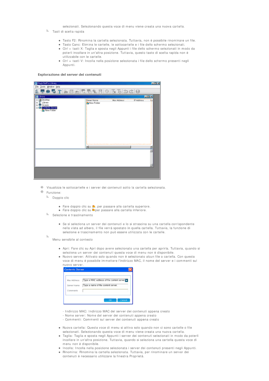 Samsung LS40BPPNS/EDC, LS46BPTNS/EDC, LS46BPPNB/EDC, LS40BPTNB/EDC, LS40BPTNS/EDC manual Esplorazione del server dei contenuti 