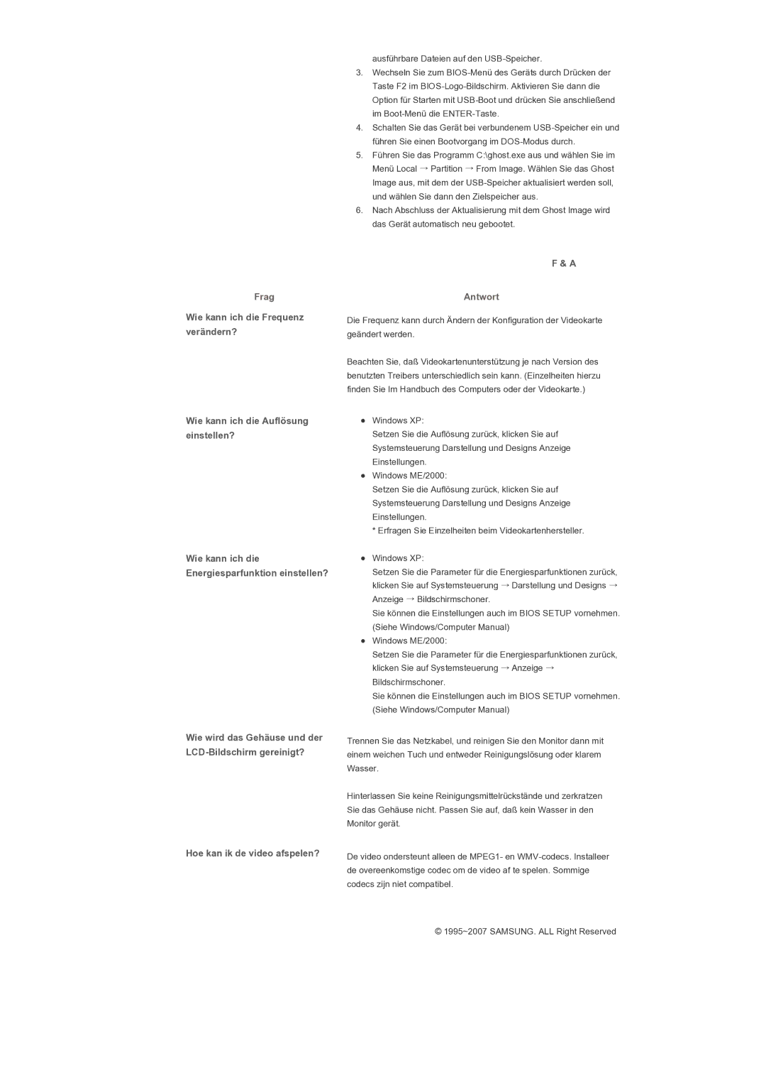 Samsung LS46BPTNB/EDC, LS46BPTNS/EDC manual Frag, Hoe kan ik de video afspelen? 