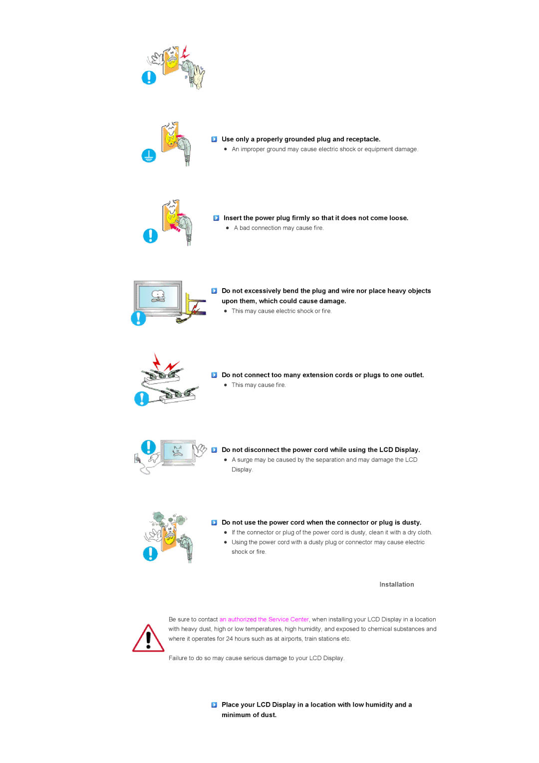 Samsung LS57BPHNBF/EDC, LS57BPHNB/EDC, LS57BPHNS/EDC, LS57BPPNS/EDC, LS57BPPNBF/EDC manual Installation 