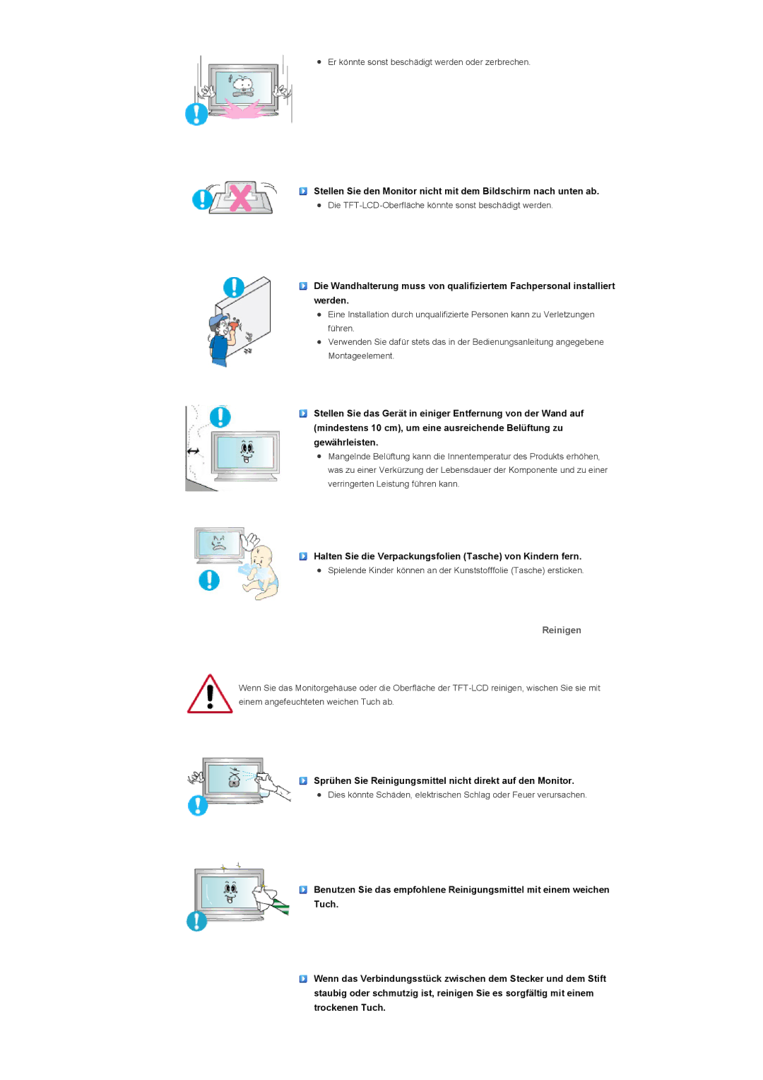 Samsung LS57BPPNS/EDC, LS57BPHNB/EDC, LS57BPHNS/EDC manual Reinigen 