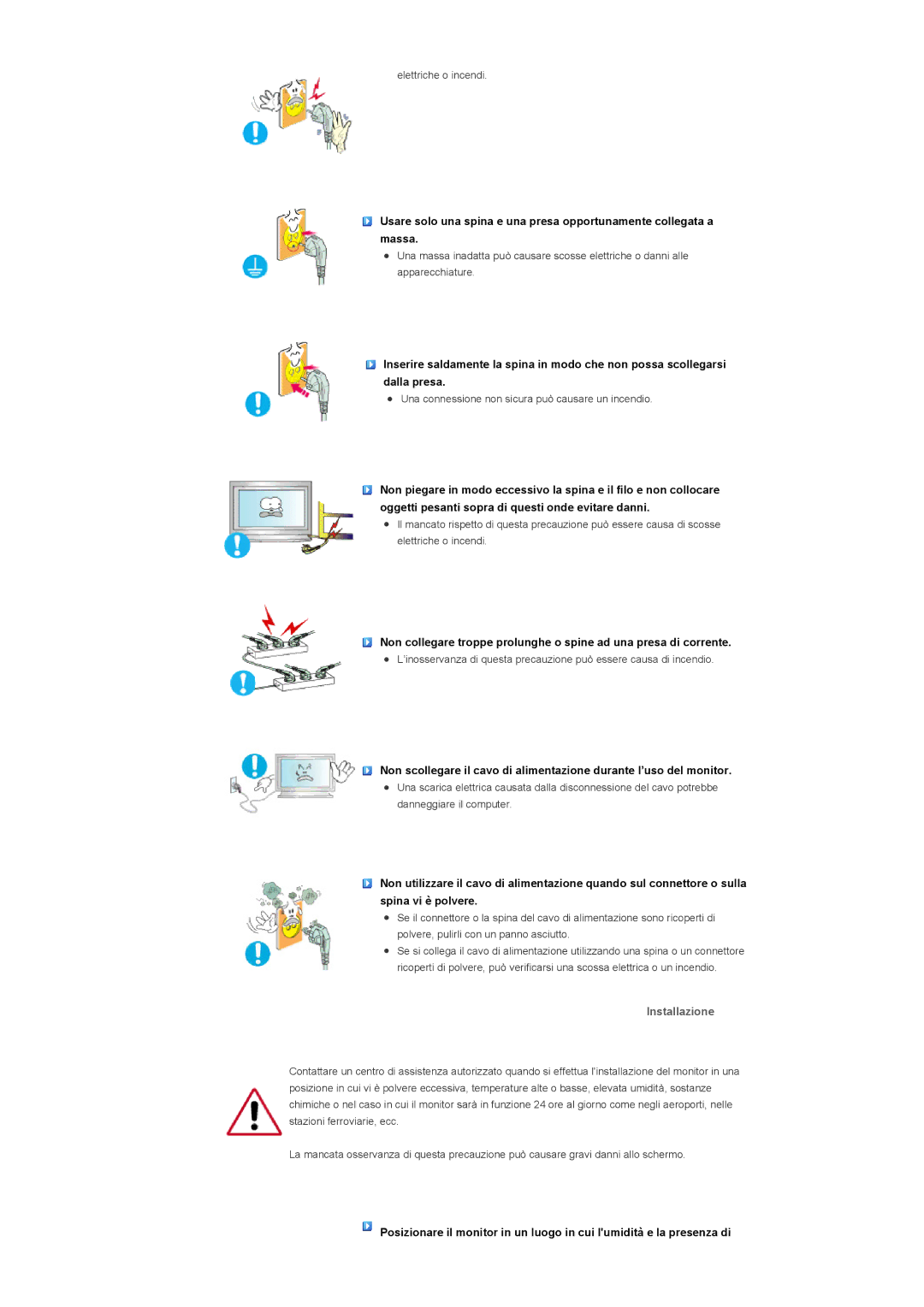 Samsung LS57BPHNB/EDC, LS57BPHNS/EDC, LS57BPPNS/EDC manual Installazione 